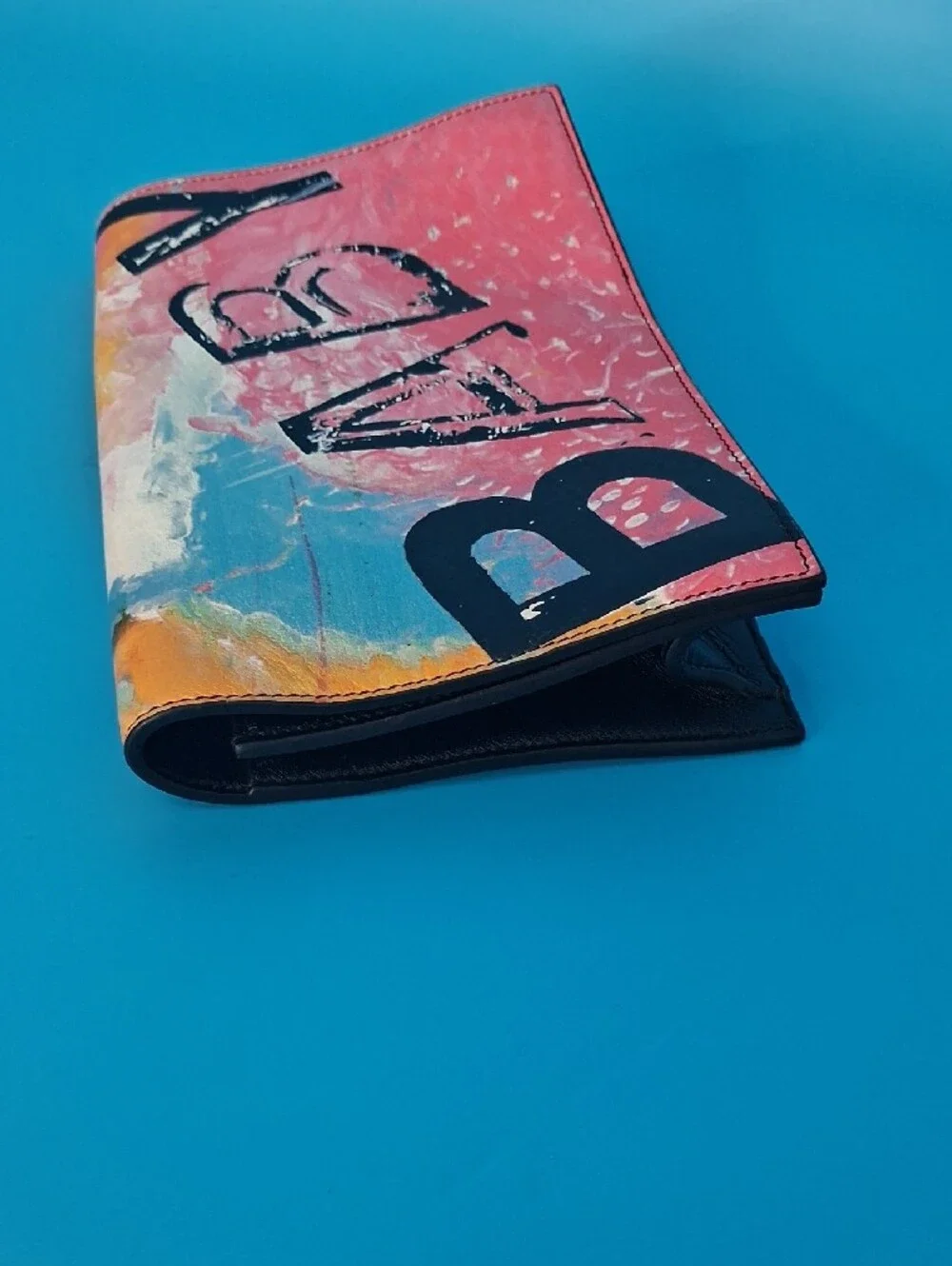 Saint Laurent Paris Colorful 'BABY' Graphic Pink Multi Clutch